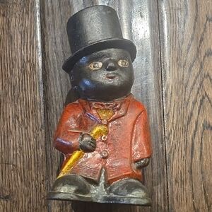Vintage Cast Iron Bank Figurine  with Top Hat